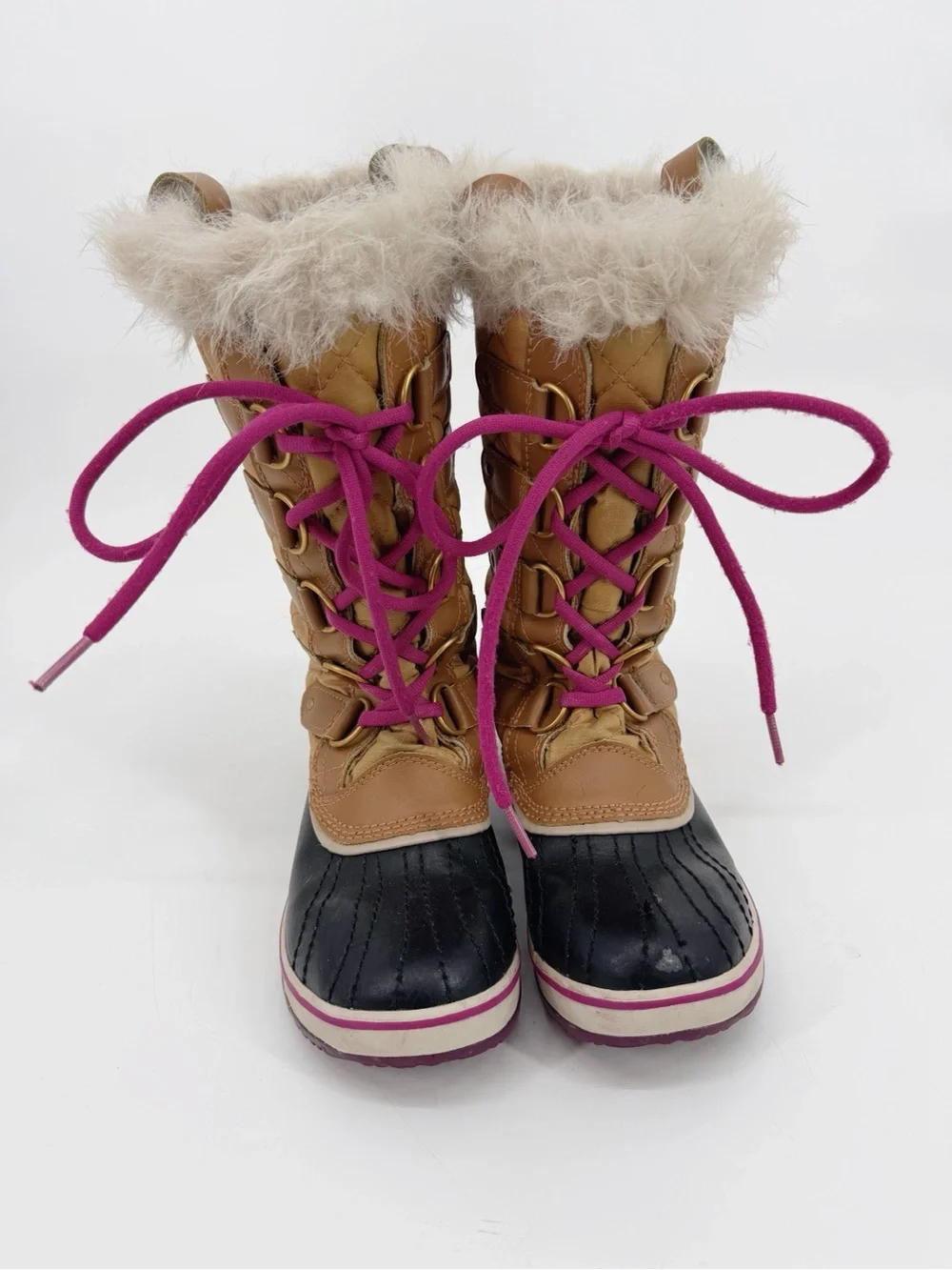 Sorel Tofino II Quilted Faux Fur Boots Camel Pink Size 6.5